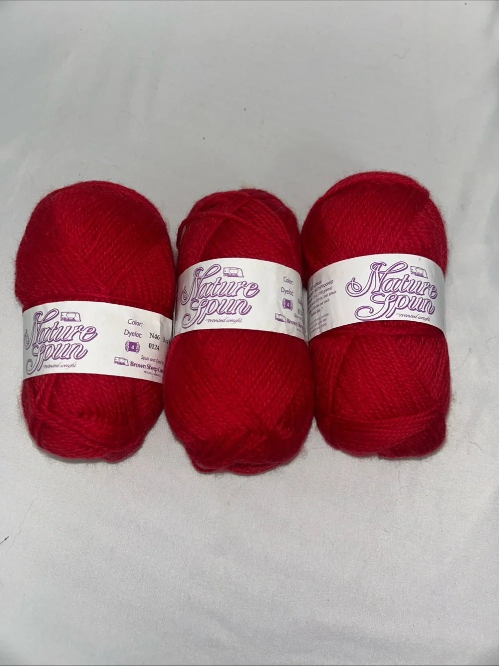 Nature Spun Brown Sheep Wool Yarn Worsted N46 Red Fox Lot Of Three Skeins